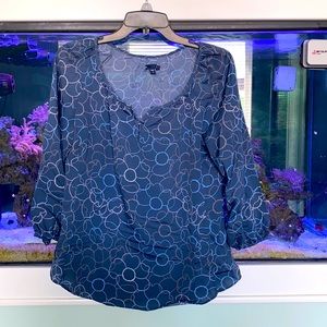 Floral print, 3/4 length sleeve blouse